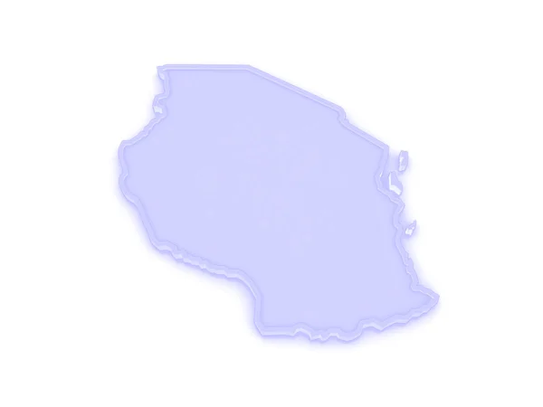 O mapa de Tanzânia . — Fotografia de Stock