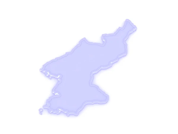 O mapa de Coreia do Norte . — Fotografia de Stock