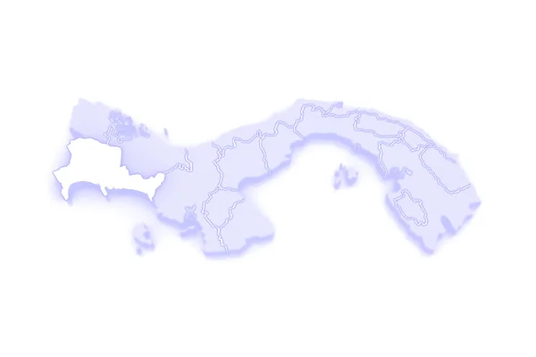 Karta över chiriqui. Panama. — Stockfoto