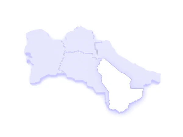 Mappa della Provincia di Maria. Turkmenistan . — Foto Stock