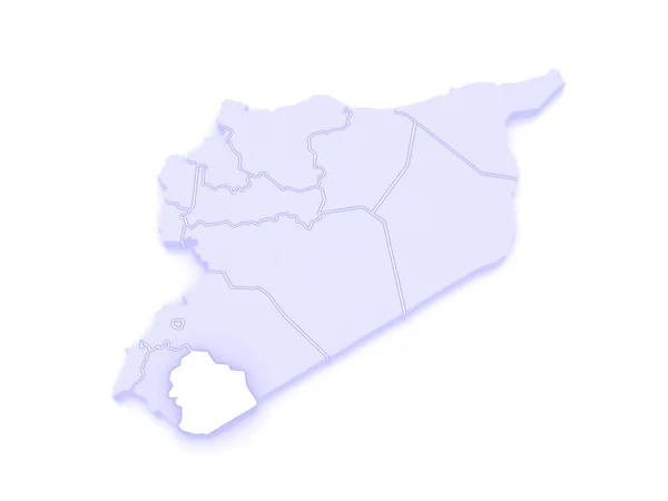 Map of Sweida. Syria. — Stock Photo, Image