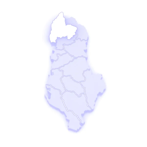 斯库台的地图。阿尔巴尼亚. — 图库照片