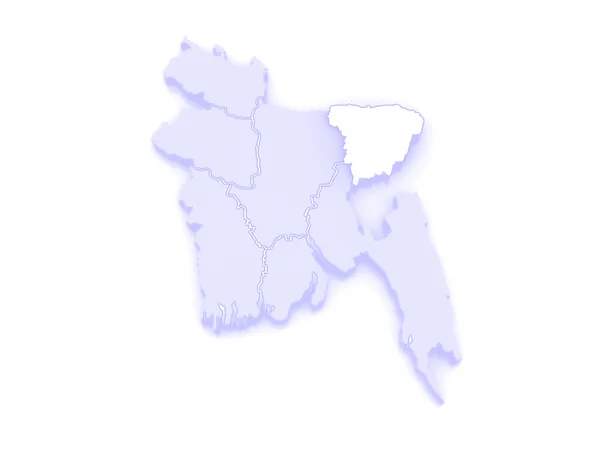 Map of Sylhet. Bangladesh. — Stock Photo, Image