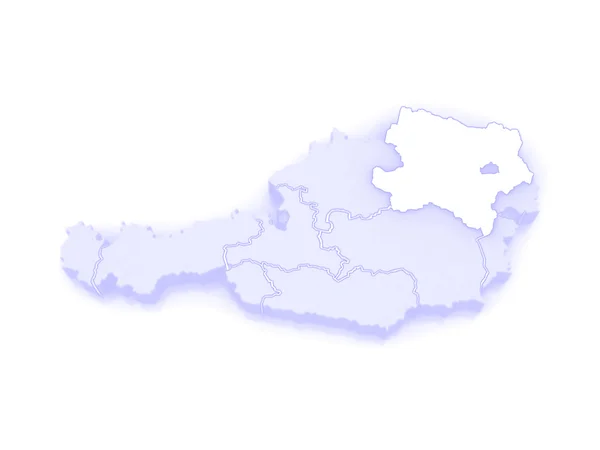 Mapa Dolna austria. Austria. — Zdjęcie stockowe