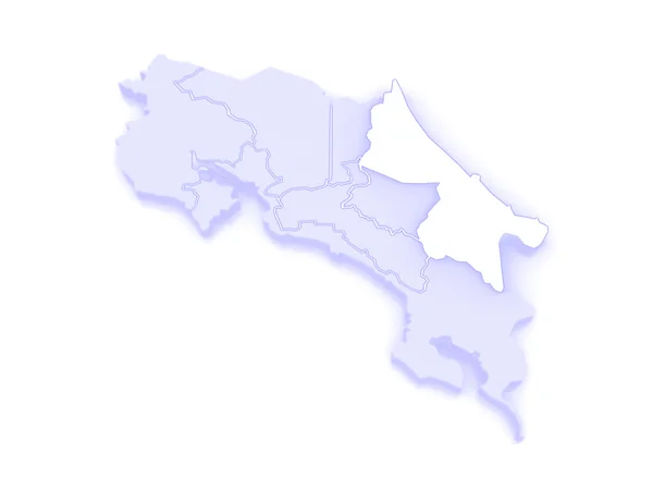 Mapa de Limon. Costa Rica . — Foto de Stock
