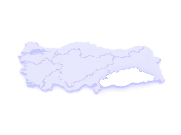 Kaart van Zuidoost-Anatolië. Turkije. — Stockfoto