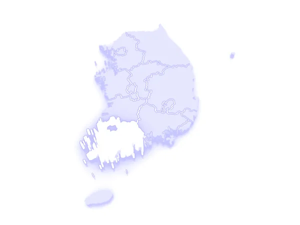 Kore Haritası. Güney Kore. — Stok fotoğraf