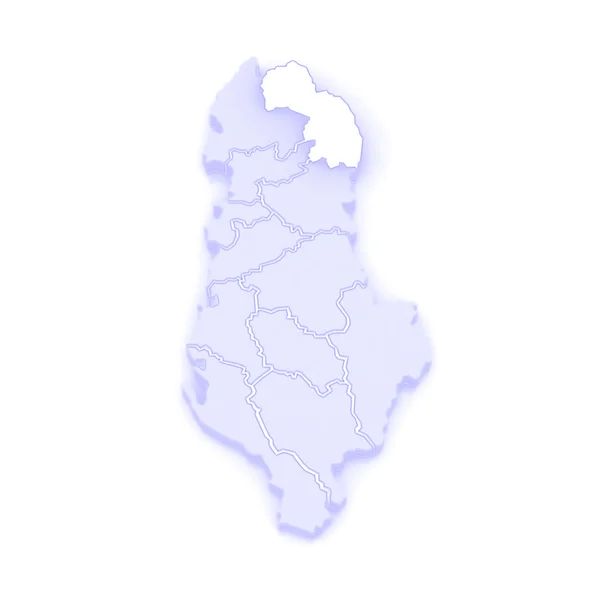 库克斯地区的地图。阿尔巴尼亚. — 图库照片