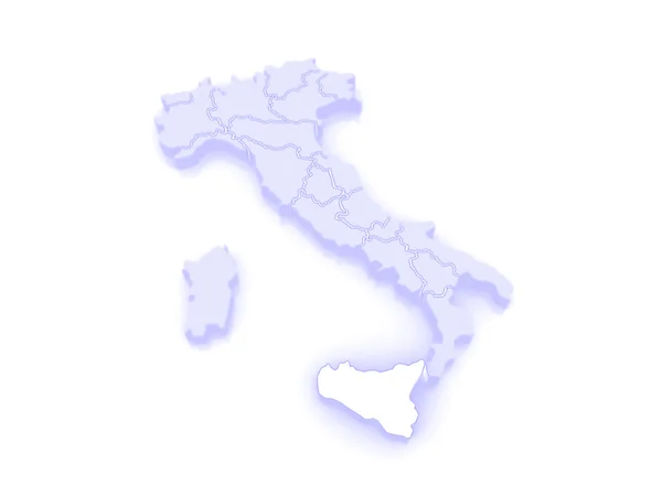 Mapa da Sicília. Itália . — Fotografia de Stock