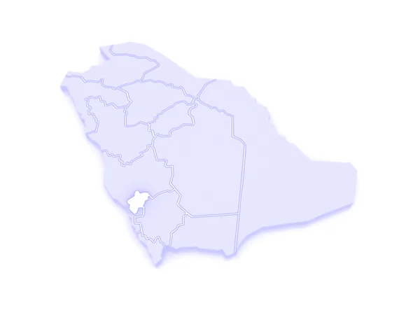 Карта Аль Баха. Саудівська Аравія. — стокове фото