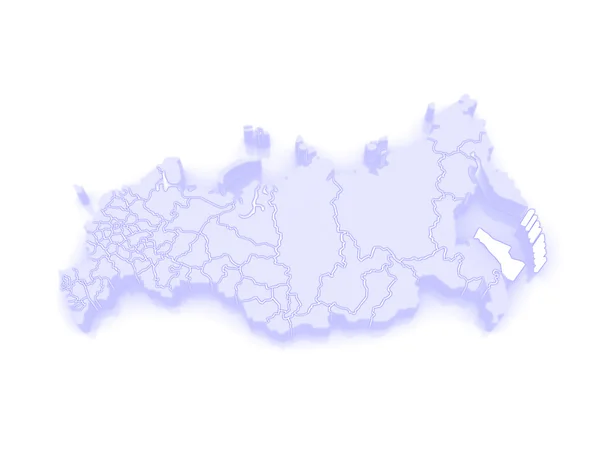 Mapa Federacji Rosyjskiej. Sachalin regionu. — Zdjęcie stockowe