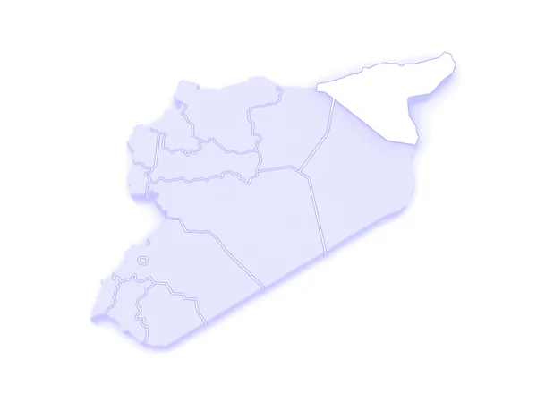 Map of Hasakah. Syria. — Stock Photo, Image