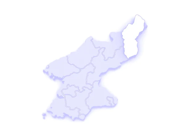 咸镜北道的地图。朝鲜. — 图库照片