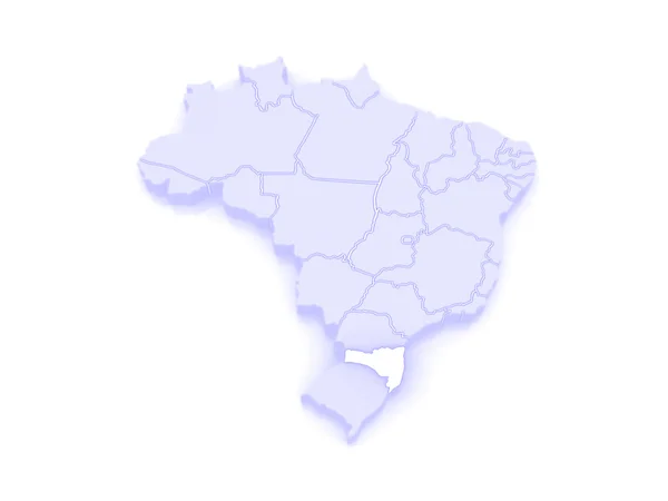 Mapa de Santa Catarina. Brasil . — Foto de Stock