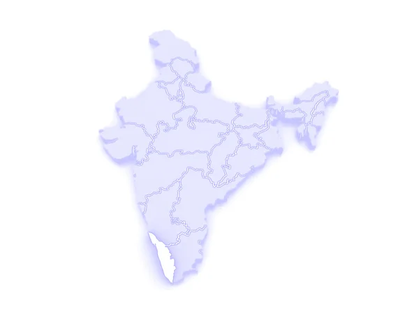 Map of Kerala. India. — Stock Photo, Image