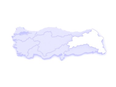 Doğu Anadolu Bölgesi Haritası. Türkiye.