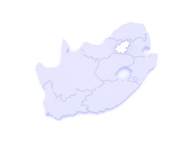 gauteng (johannesburg) haritası. Güney Afrika.