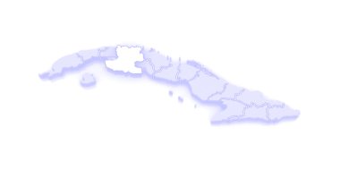 Map of Matanzas. Cuba. clipart