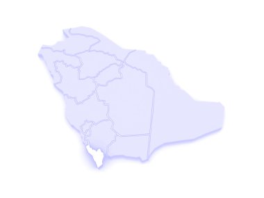 Map of Jizan. Saudi Arabia. clipart