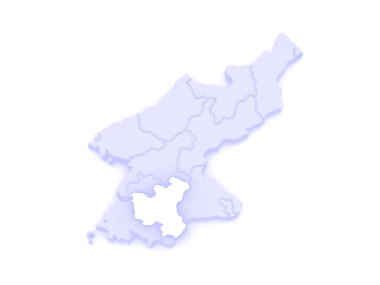 hwanghae Haritası. Kore Demokratik Halk Cumhuriyeti.