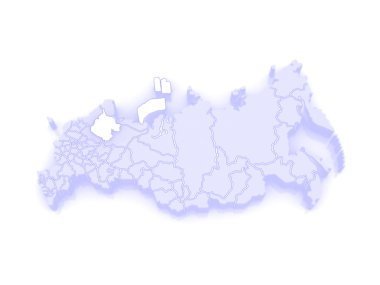 harita Rusya Federasyonu. Arkhangelsk bölgesi.