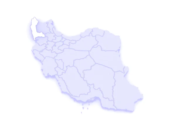 西のアゼルバイジャンの地図イラン. — ストック写真