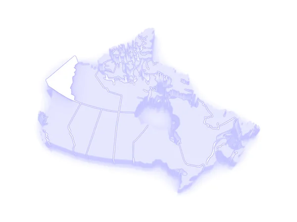 Karta över yukon. Kanada. — Stockfoto