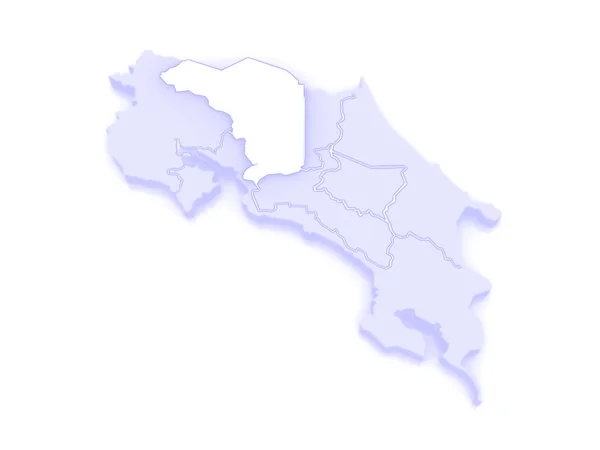阿拉胡埃拉的地图。哥斯达黎加. — 图库照片