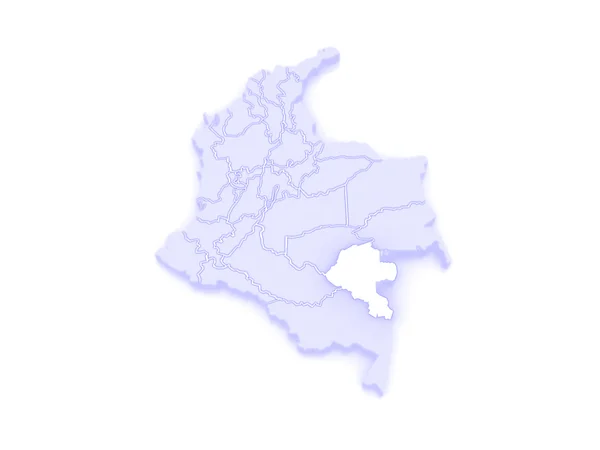 Landkarte von vaupes. Kolumbien. — Stockfoto