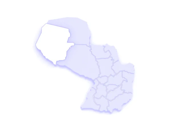 Karte von Boqueron. Paraguay. — Stockfoto