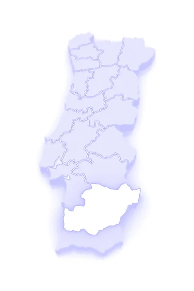 Beja 地图。葡萄牙. — 图库照片