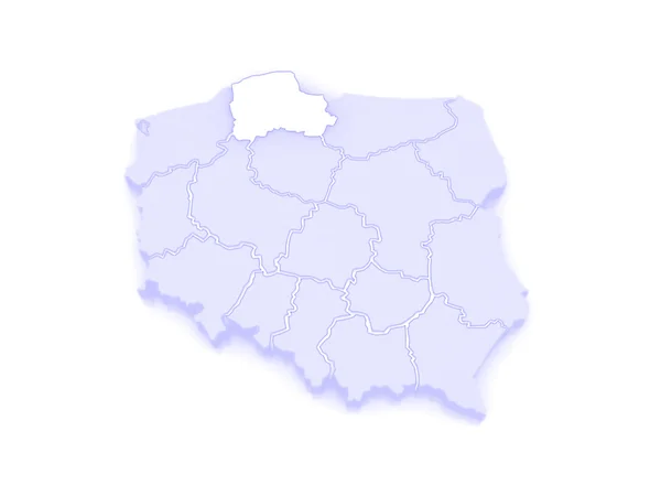 Mappa di Pomerania. Polonia . — Foto Stock