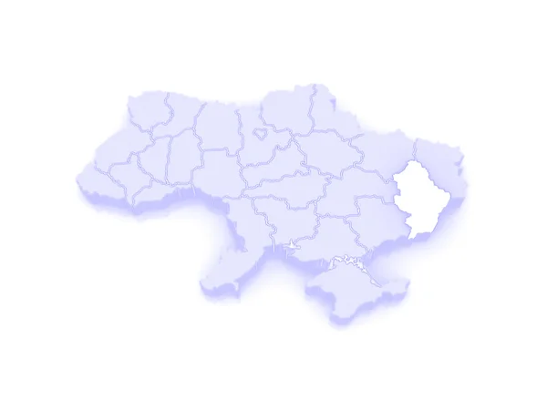 Mapa regionu Doniecka. Ukraina. — Zdjęcie stockowe