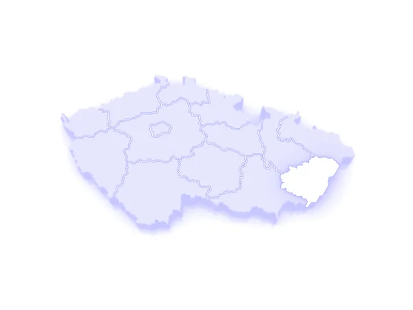 Χάρτης της περιοχής zlin. Δημοκρατία της Τσεχίας. — Φωτογραφία Αρχείου