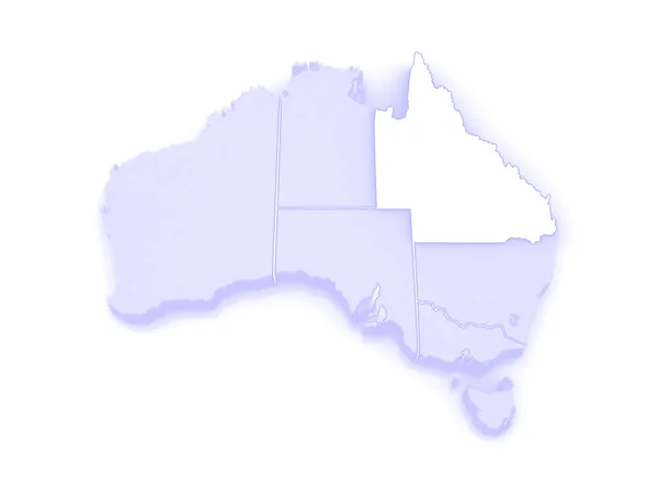 Mapa de Queensland. Austrália . — Fotografia de Stock