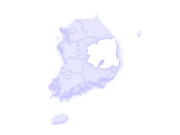 Mappa di Gyeongsang. Corea del Sud . — Foto Stock