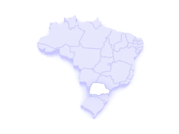 Landkarte von Parana. Brasilien. — Stockfoto
