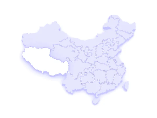 Mapa Tybetu. Chiny. — Zdjęcie stockowe