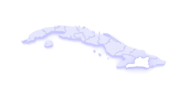 Mapa de Santiago de Cuba. Cuba . — Fotografia de Stock