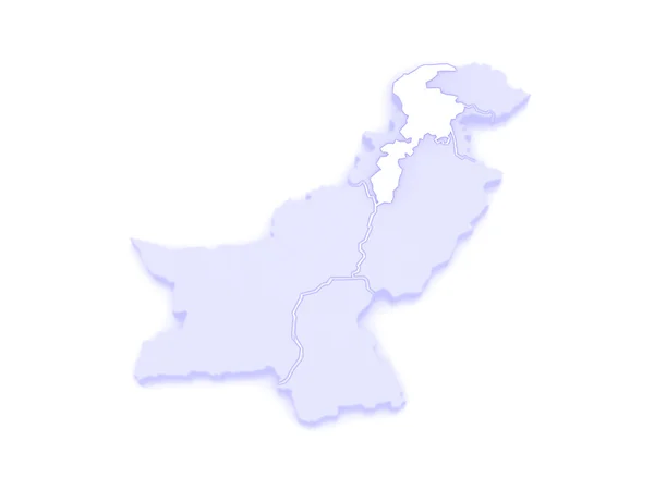 Map of Khyber Pakhtunkhwa. Pakistan. — Stock Photo, Image