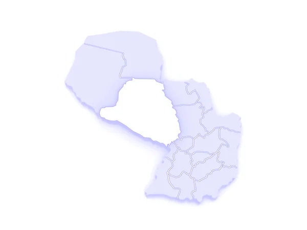 Mapa de Presidente Hayes. Paraguai . — Fotografia de Stock