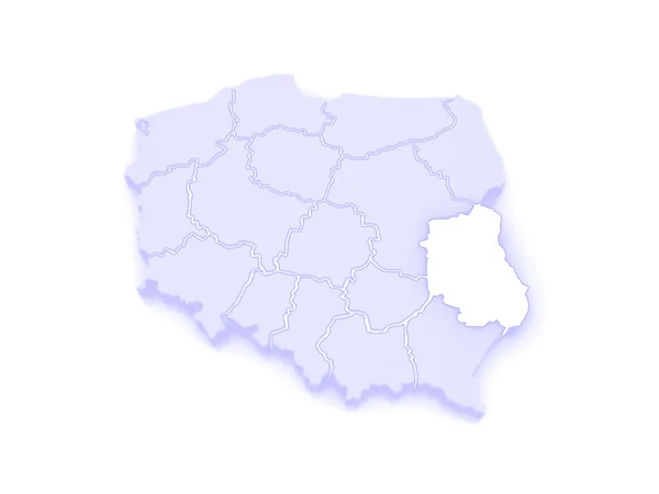 Karta över lublin vojvodskap. Polen. — Stockfoto