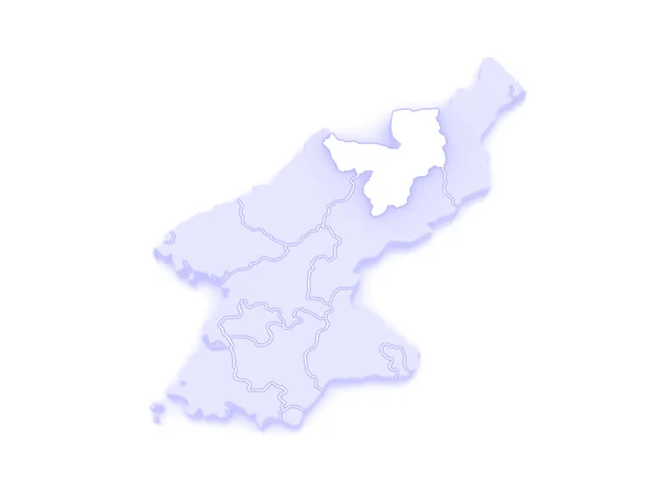 Yangkang의 지도입니다. 조선 민주주의 인민 공화국. — 스톡 사진