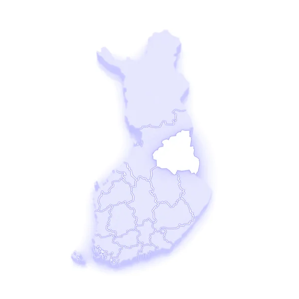 Mapa de Kainuu. Finlandia . — Foto de Stock