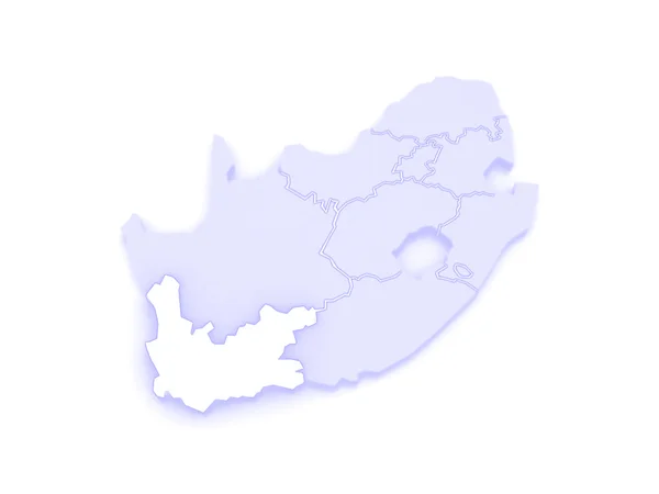 Mapa Prowincji Przylądkowej Zachodniej (cape town). Republika Południowej Afryki. — Zdjęcie stockowe