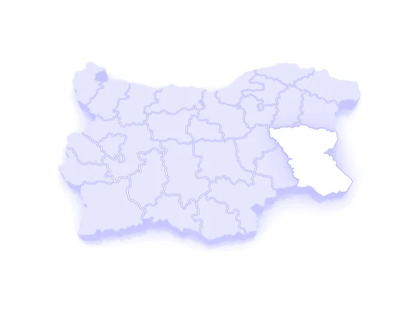 Mapa provincie burgas. Bulharsko. — Stock fotografie