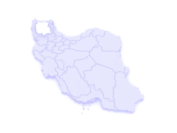 Karte von Ost-Azerbaijan. iran. — Stockfoto
