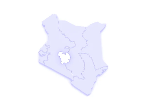 Map of Central. Kenya. — Stock Photo, Image