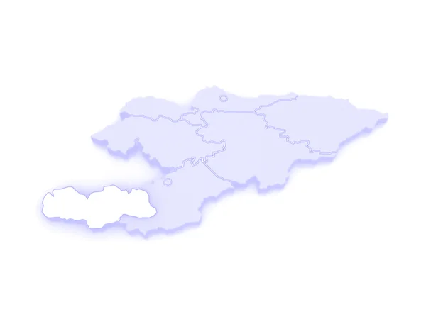 Map of Batken. Kyrgyzstan. — Stock Photo, Image