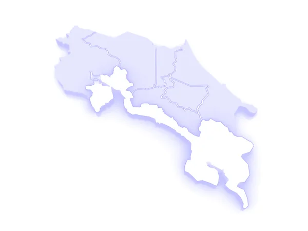 Mappa di Puntarenas. Costa Rica . — Foto Stock